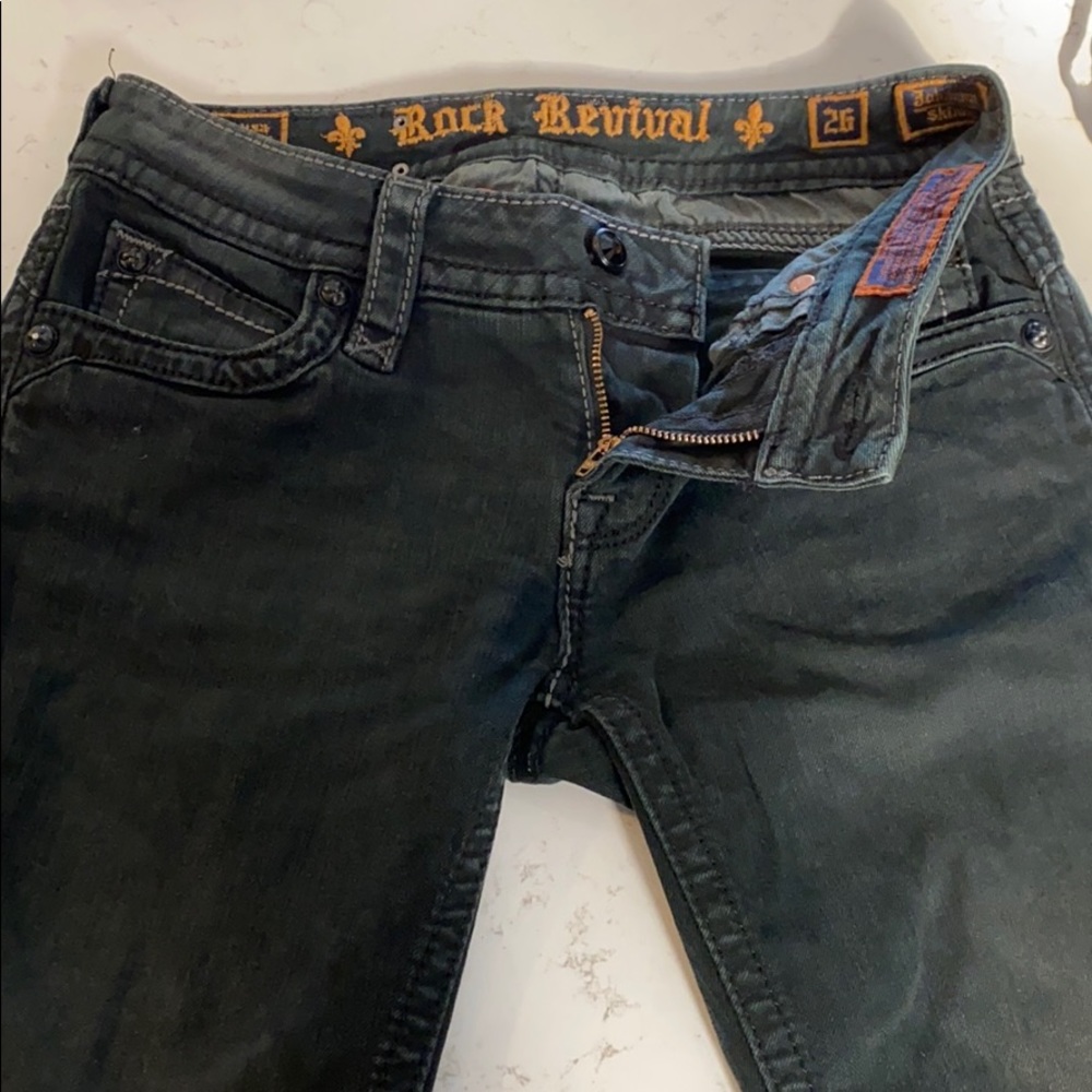 Size 26, Rock Revival Johanna skinny black jeans